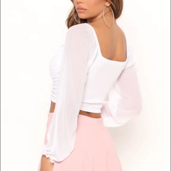 Sweet As Can Be Mesh Top - White - Picture 2 of 2